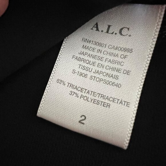 ALC Womens Cate Sleeveless Colorblock Top Black White Draped Cowl Neck size 2 - Picture 13 of 15